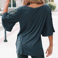 Amaryllis - Crochet Inset Flutter Sleeve Top