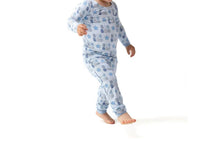 ANGEL DEAR Big Bro Long Sleeve Loungewear Set in blue - kids' sleepwear