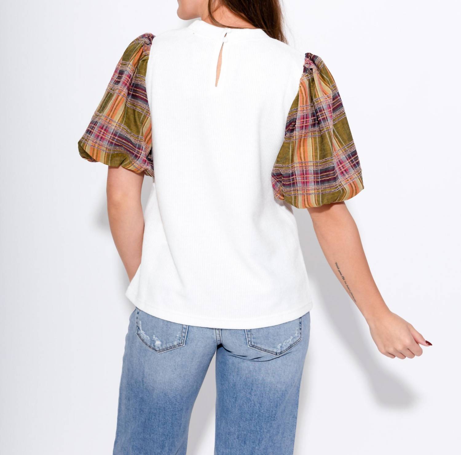 Thml - Plaid Perfection Puff Sleeve Top