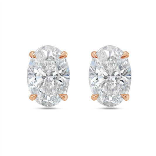 Diana M Jewels - 1.5 Cts Lab Grown Oval Cut Stud Earrings