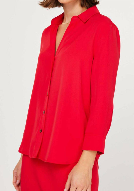 Current Air - Three Quarter Sleeve Button Down Top