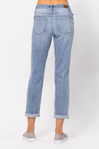 Judy Blue - Core Mid Rise Bleach Wash Boyfriend Jeans