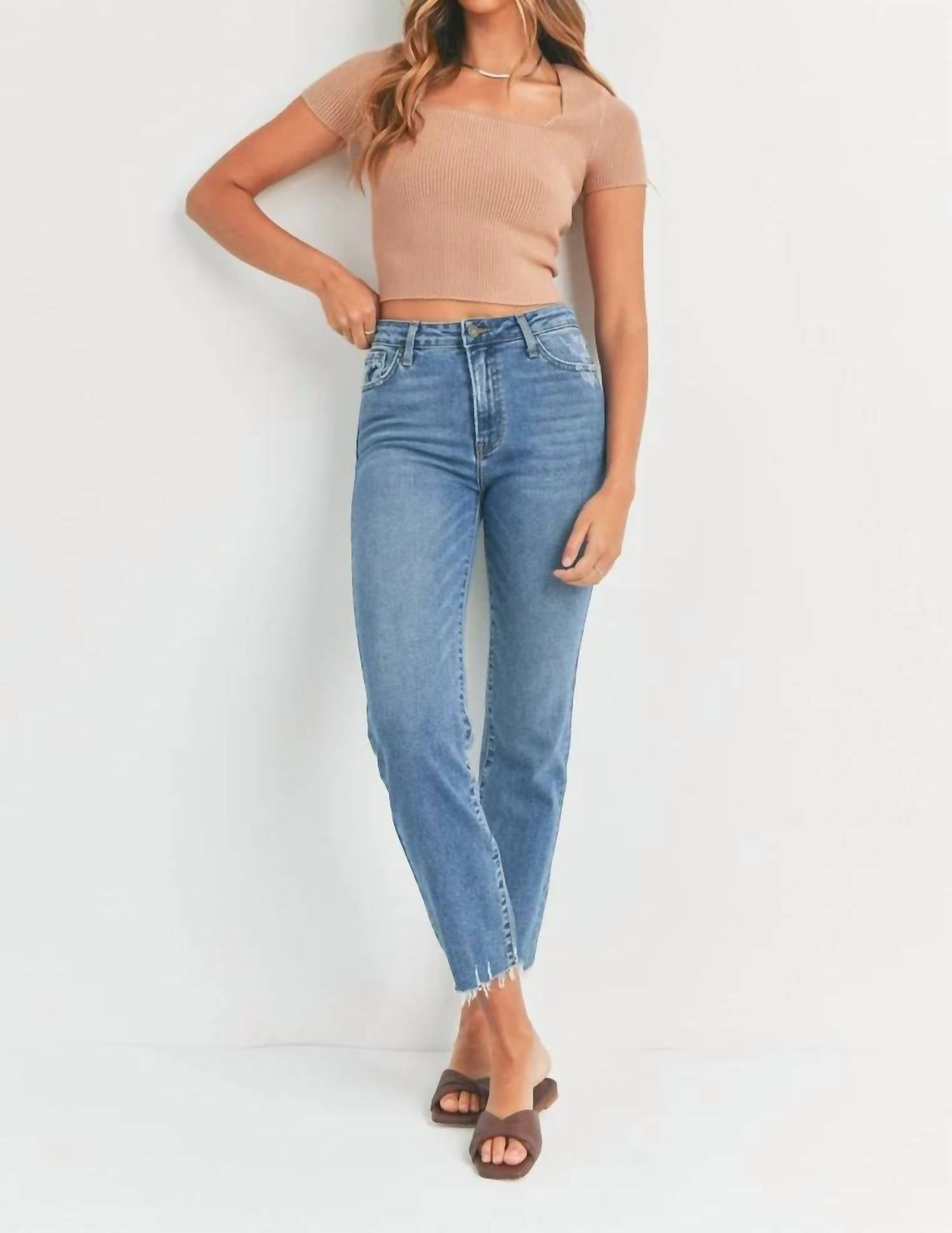 Just Black Denim - High Rise Straight Jeans