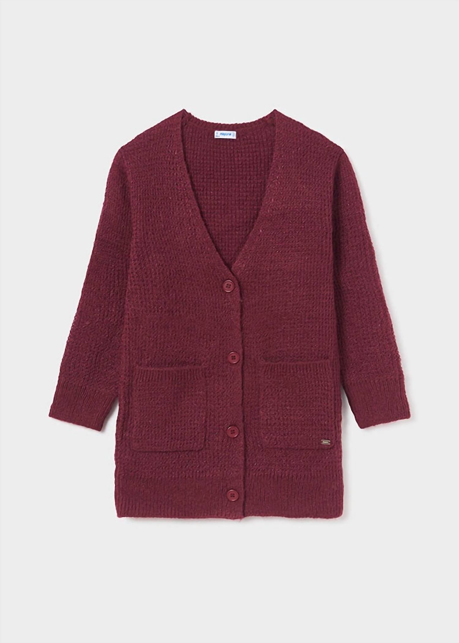 Mayoral - Girls' Metallic Knit Cardigan