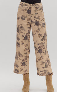 Entro - Dusty Bloom Floral Wide Leg Pants