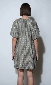 Greylin - Elena Stripe Bubble Sleeve Mini Dress