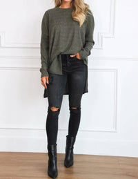 Zenana - Comfy Every Day Ribbed Oversized Lightweight Sweater
