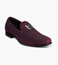 STACY ADAMS Men's Swagger Studded Slip Ons in burgundy - men's loafer