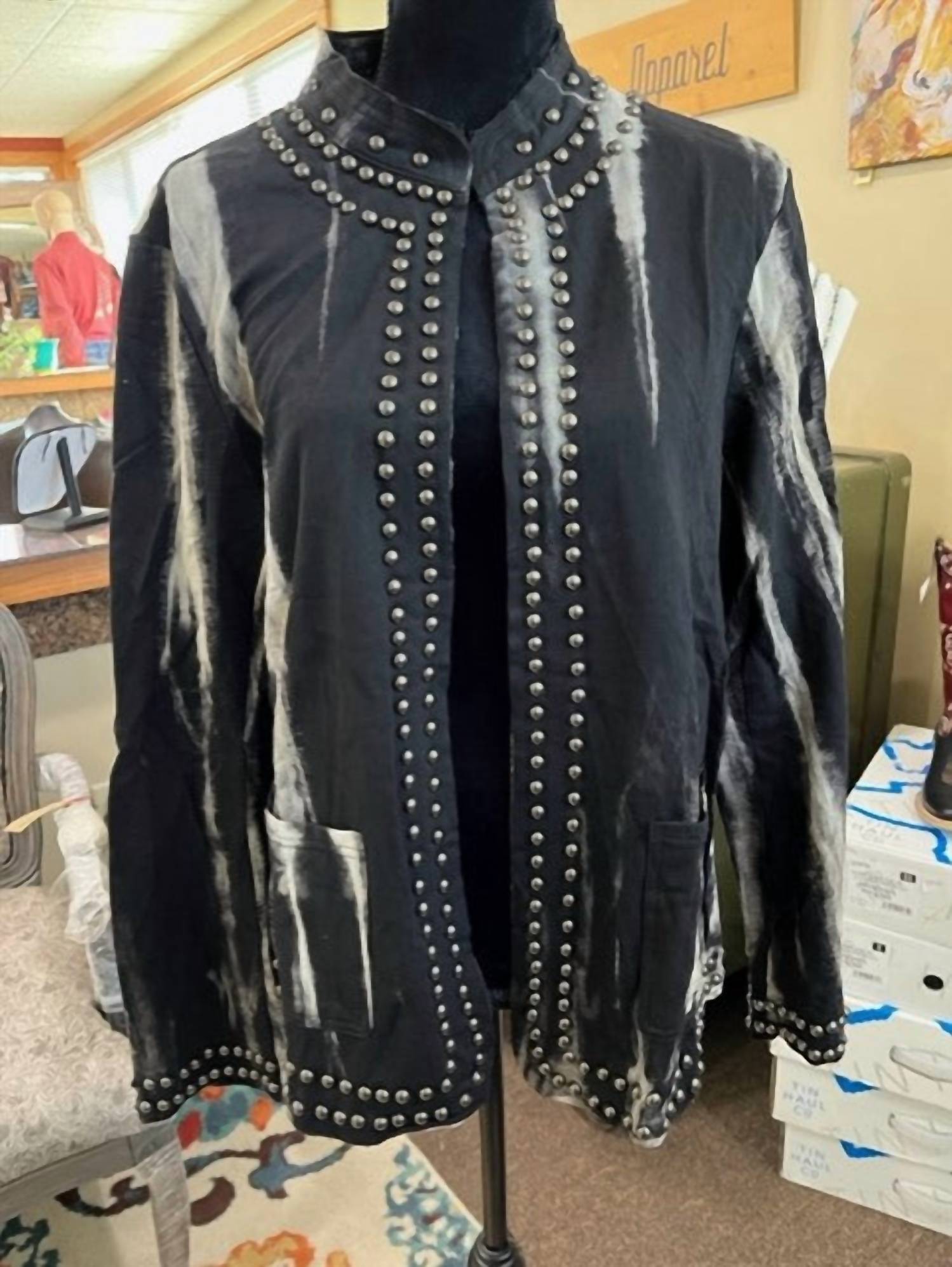 Vocal Apparel - Women's Mineral Wash Jacket With Studs - Plus
