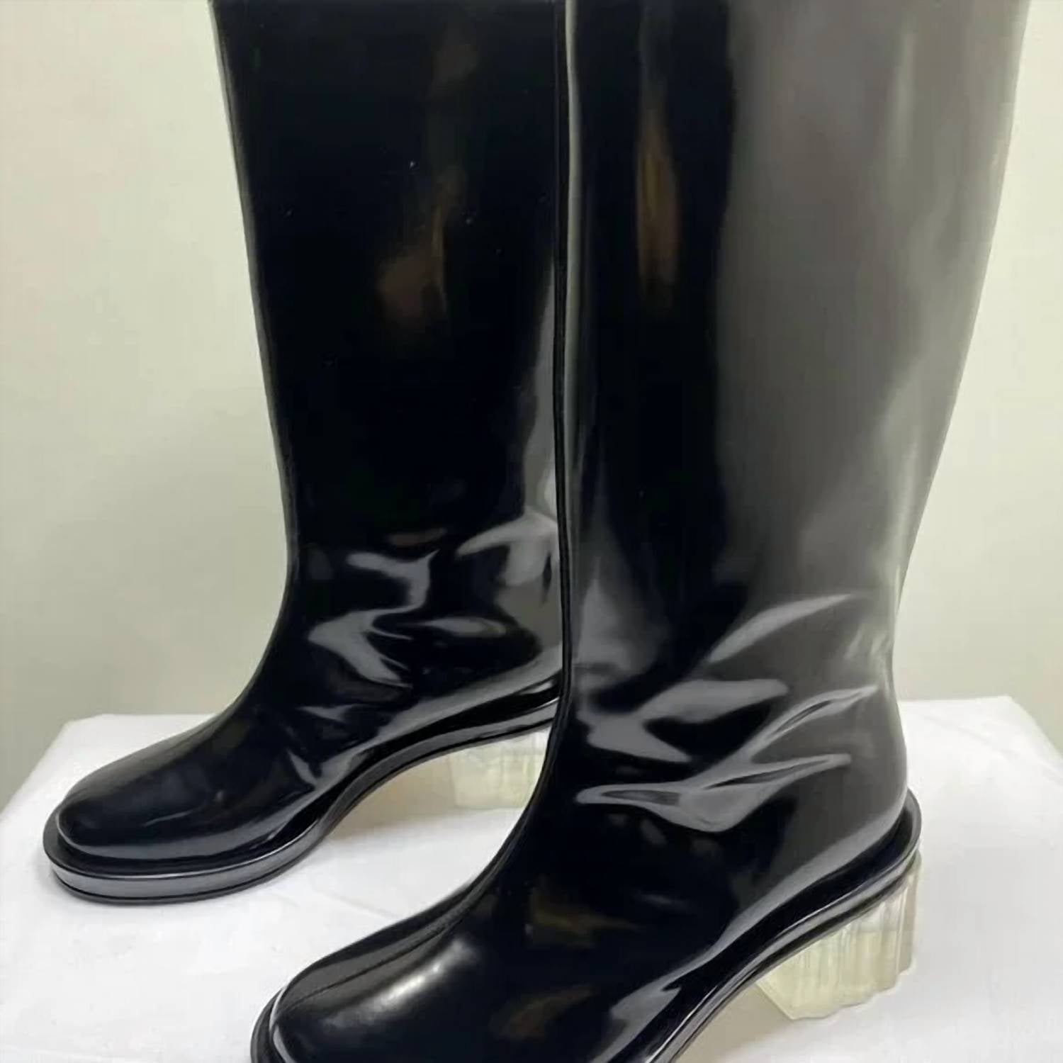 Simone Rocha Women's Clear Heel Rain Boots in black - women's shoe - alternate view