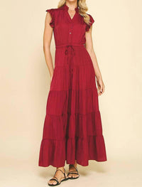 Pinch - Satin Tiered Maxi Dress