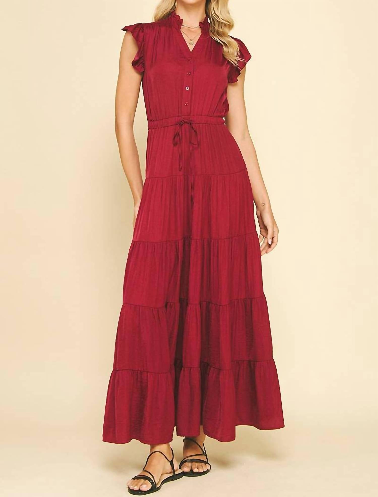 Pinch - Satin Tiered Maxi Dress