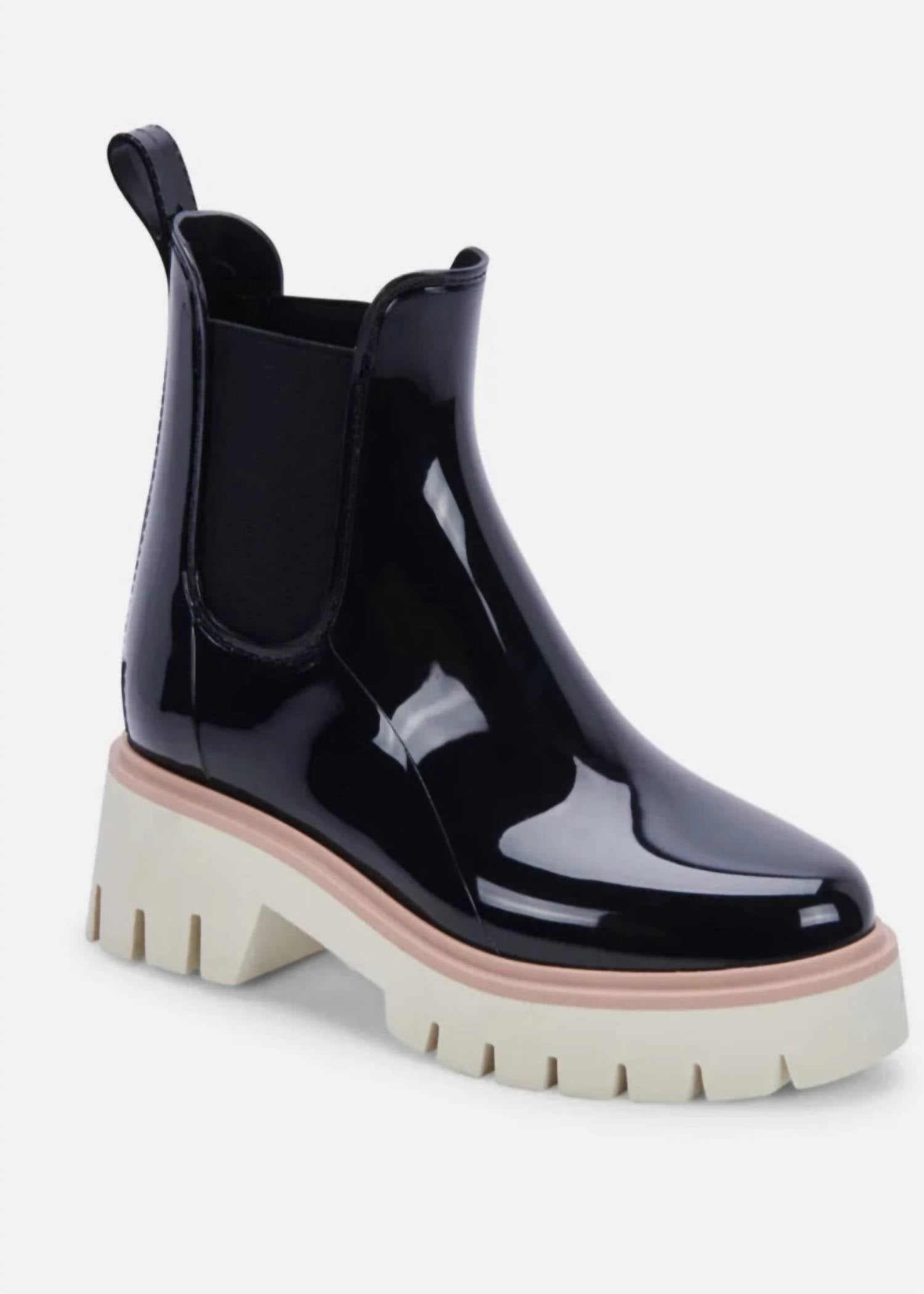 Dolce Vita Women's Waterproof Patent Boot in black - women's shoe
