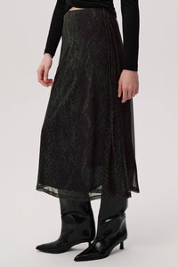 EXQUISE Linda K. Midi Skirt in green black - women's skirt - view 4