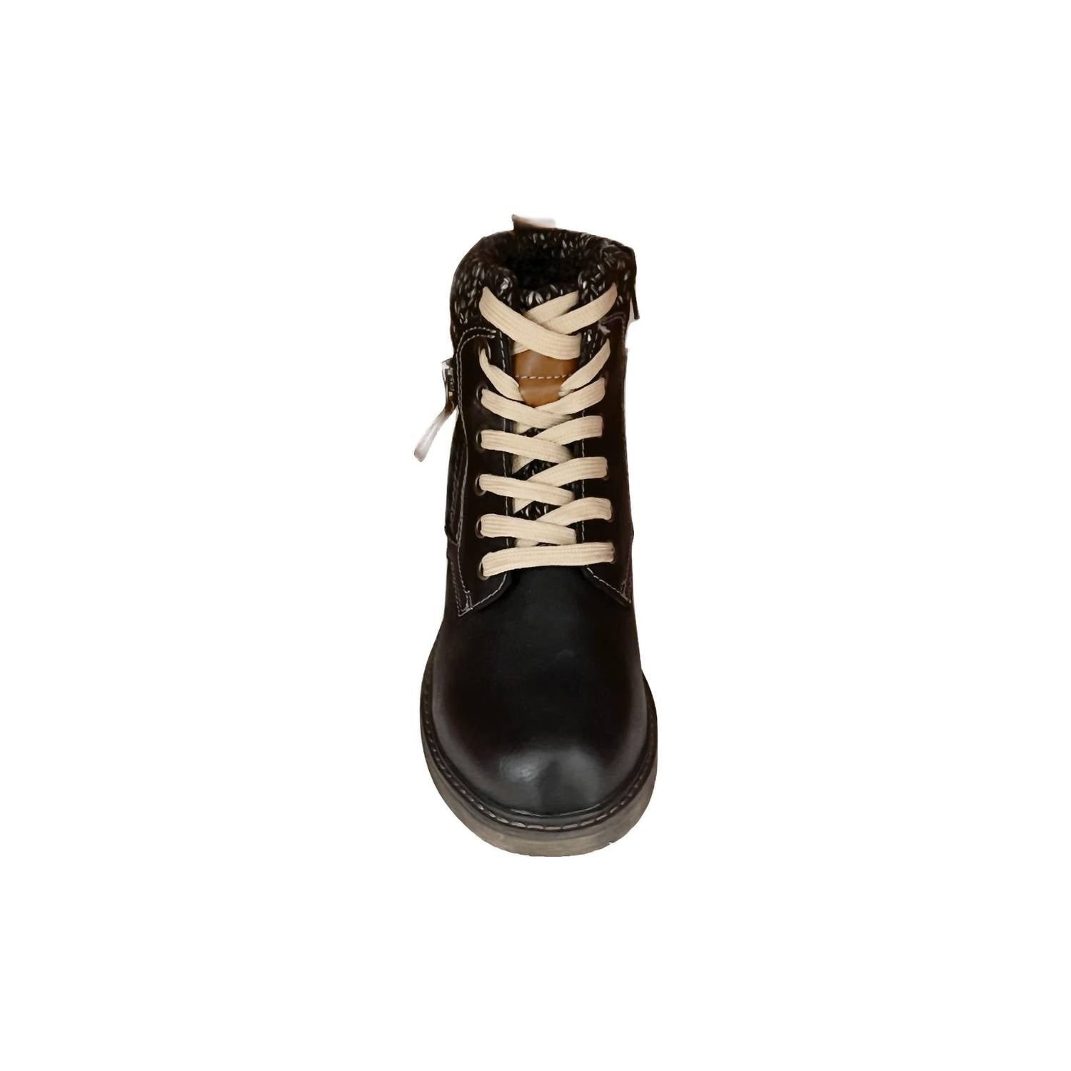 Extreme By Eddie Marc - Women's Knit Collar Lace Bootie With Zipper