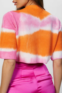 TIE-DYE KNITTED CROPPED TOP