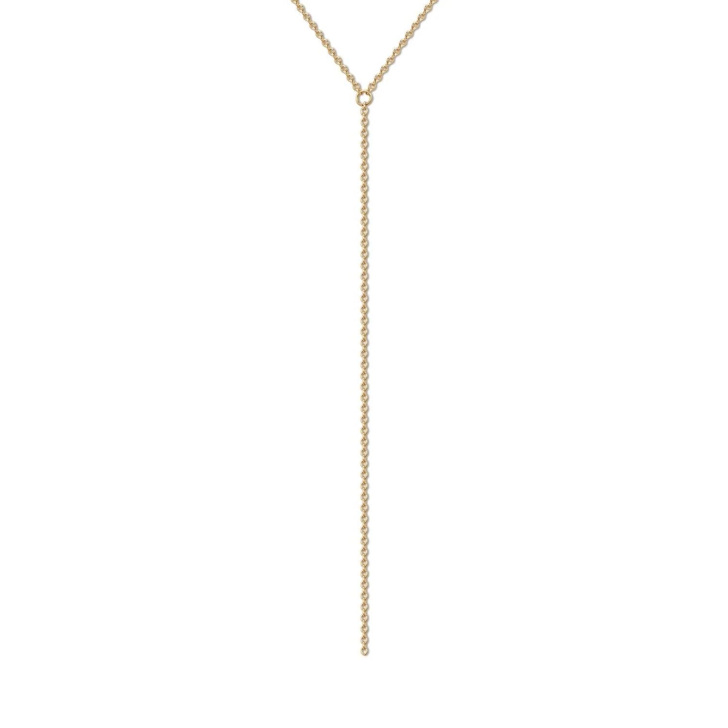 Eklexic - Women's Micro Cable Link Chain Lariat Necklace