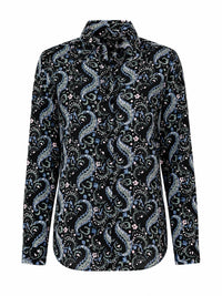Papillon - Women's Floral Paisley Collared Button Front Blouse