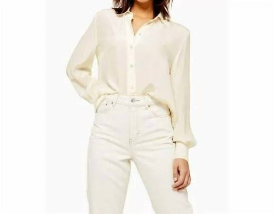 Topshop - Pole Situation Button Down Silk Shirt