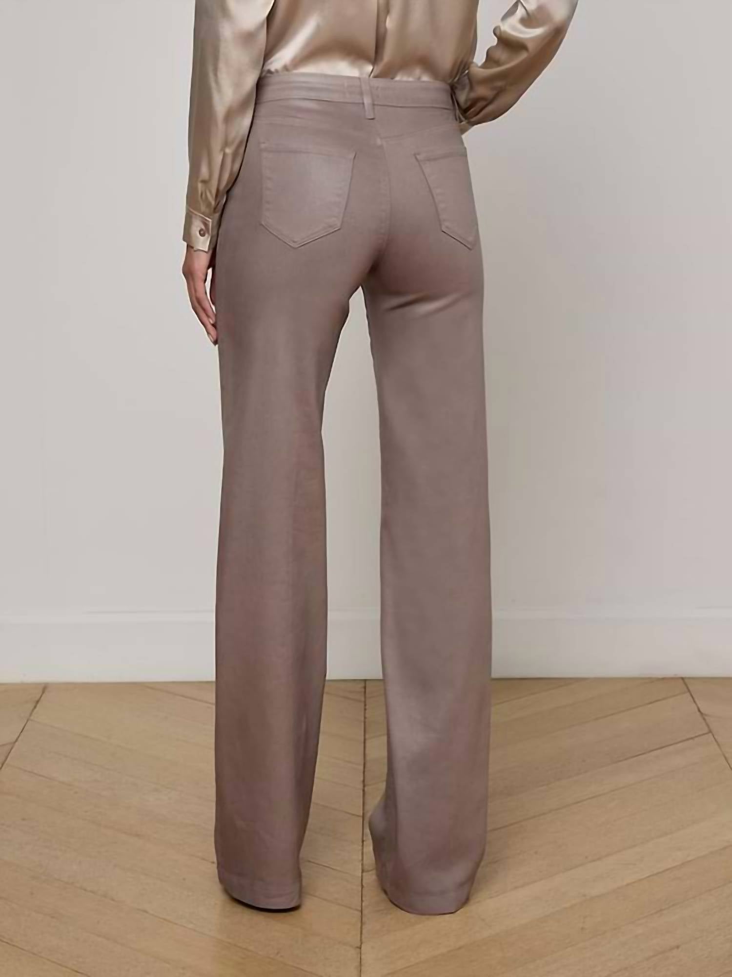 L'Agence - Clayton Coated Wide Leg Jean