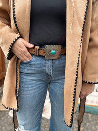 Hooey - Women's Turquoise Leather Belt