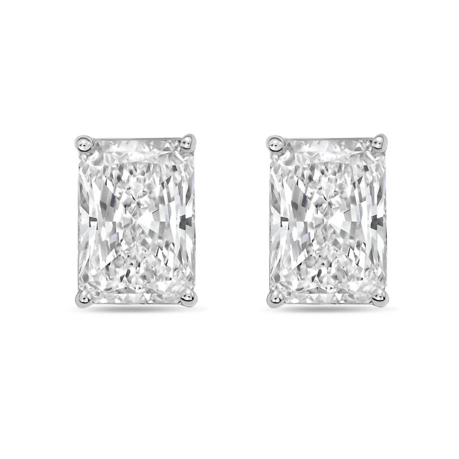 Diana M Jewels - Women's Radiant Lab-grown Diamond Stud Earrings (5.00 Tcw) - Statement