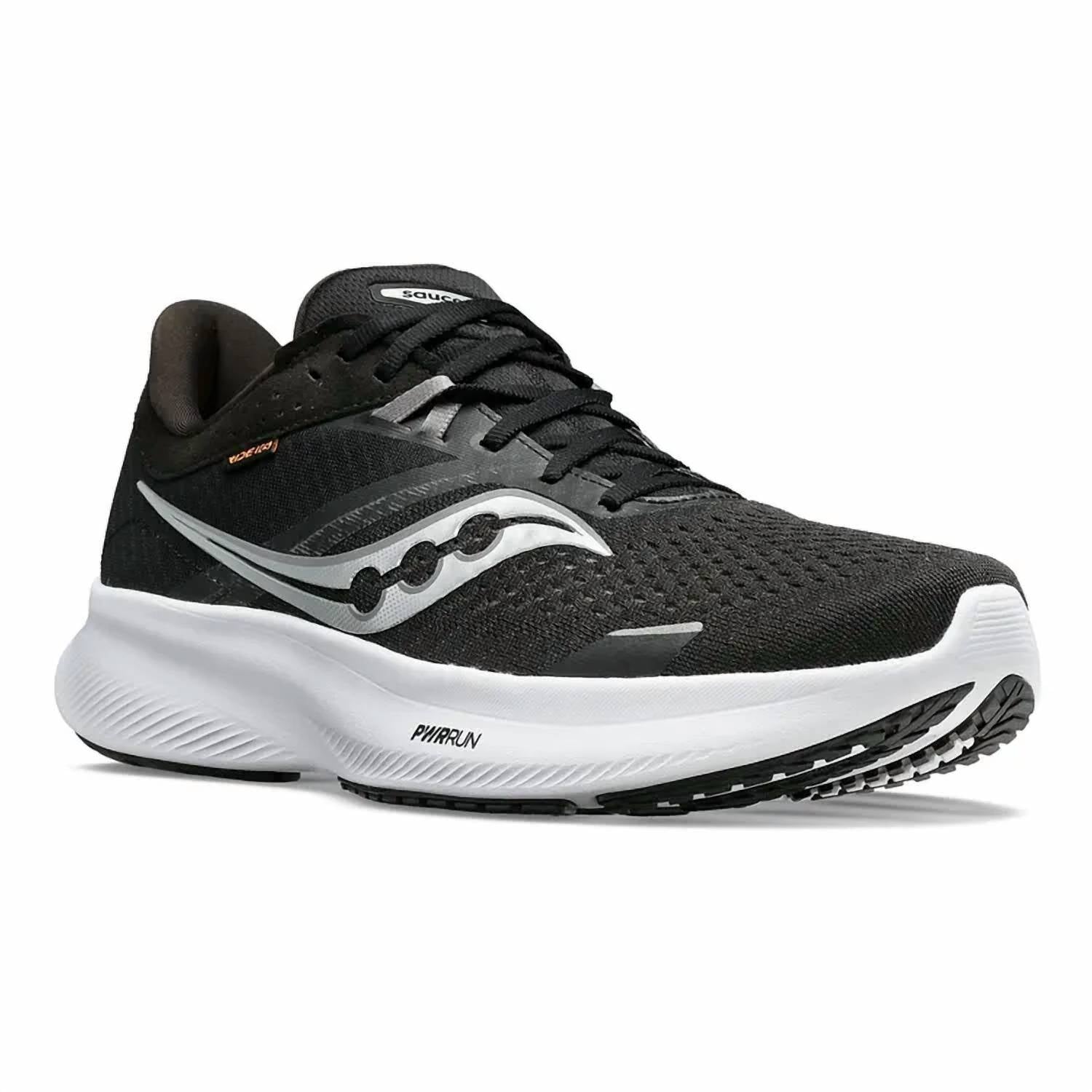 SAUCONY Men's Ride 16 Running Shoes in black white - men's shoe