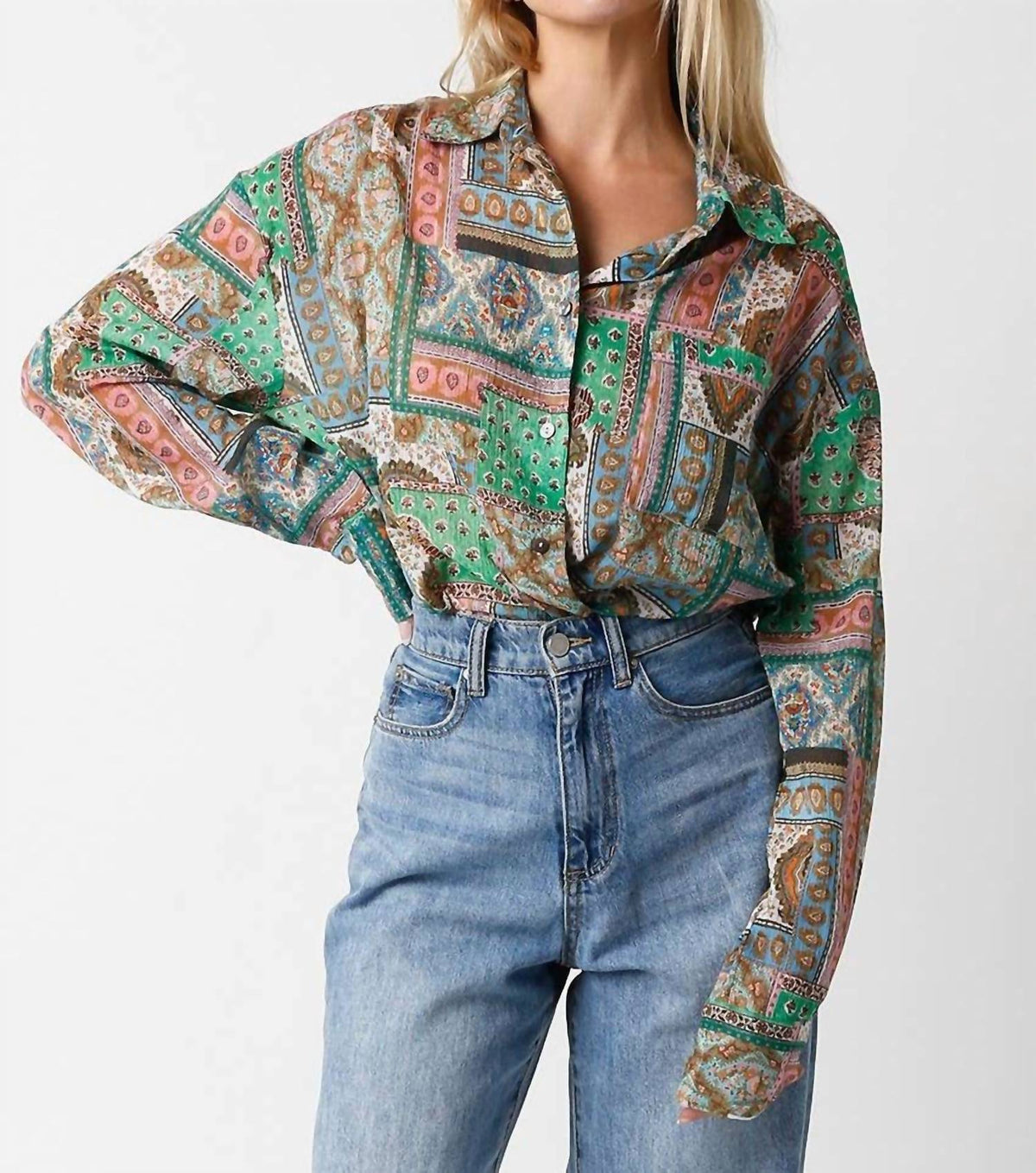 Olivaceous - Ella Button Down Shirt