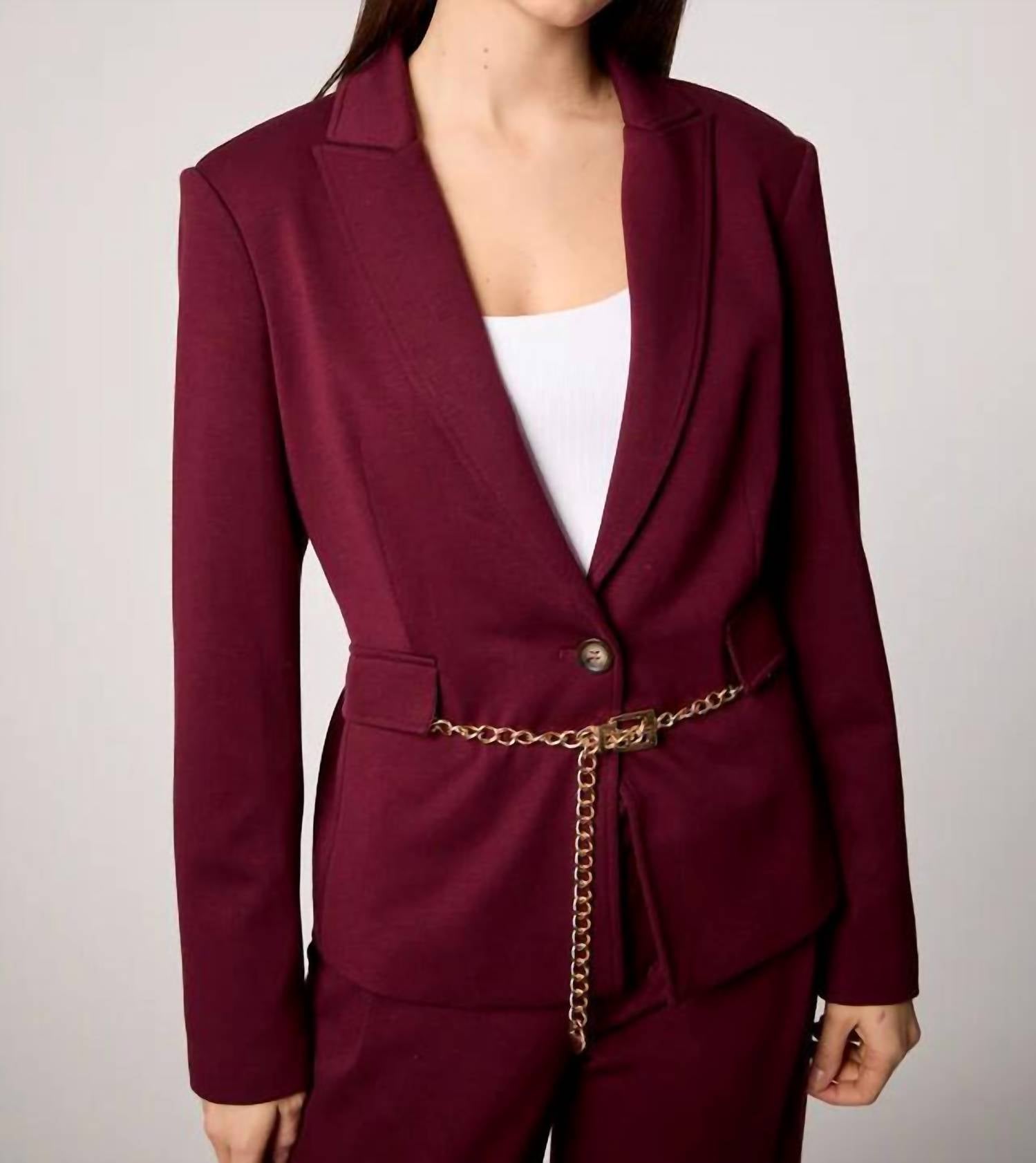 BLUE REVIVAL Taylor Blazer in burgundy - women's jacket