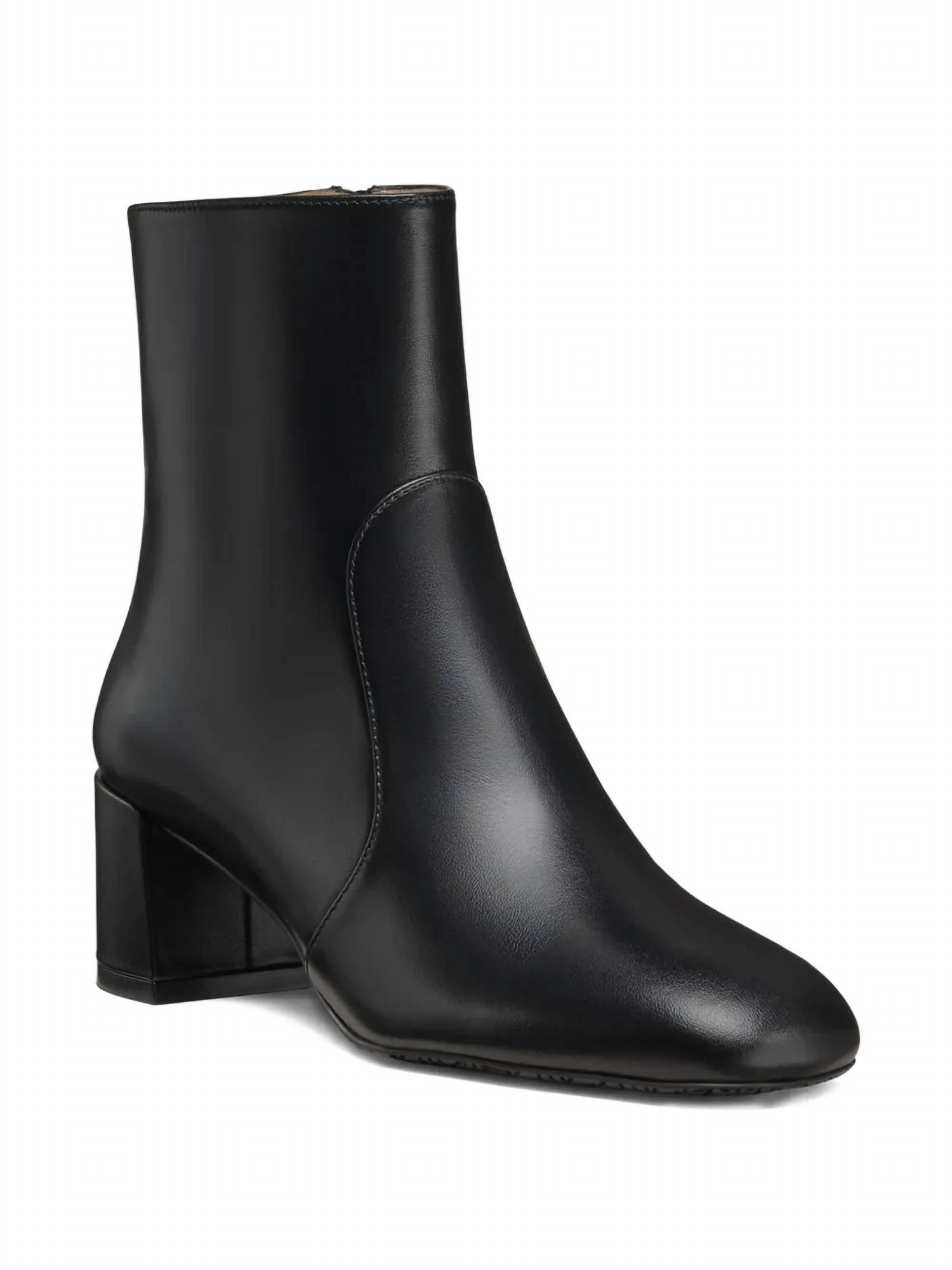 STUART WEITZMAN Women's Maeve Zip Square-toe Ankle-boots in black - women's shoe - alternate view