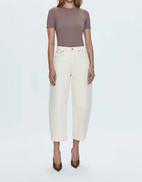 PISTOLA Eli High Rise Arched Leg Pants in ecru - women's pants