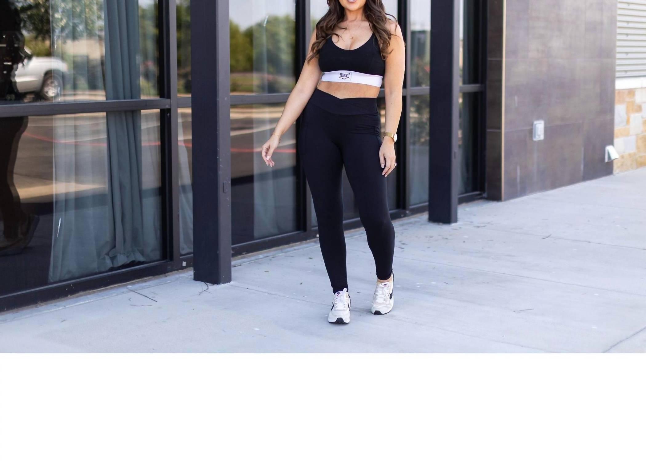 Julia Rose - Stephanie Crossover Pocket Full Length Leggings