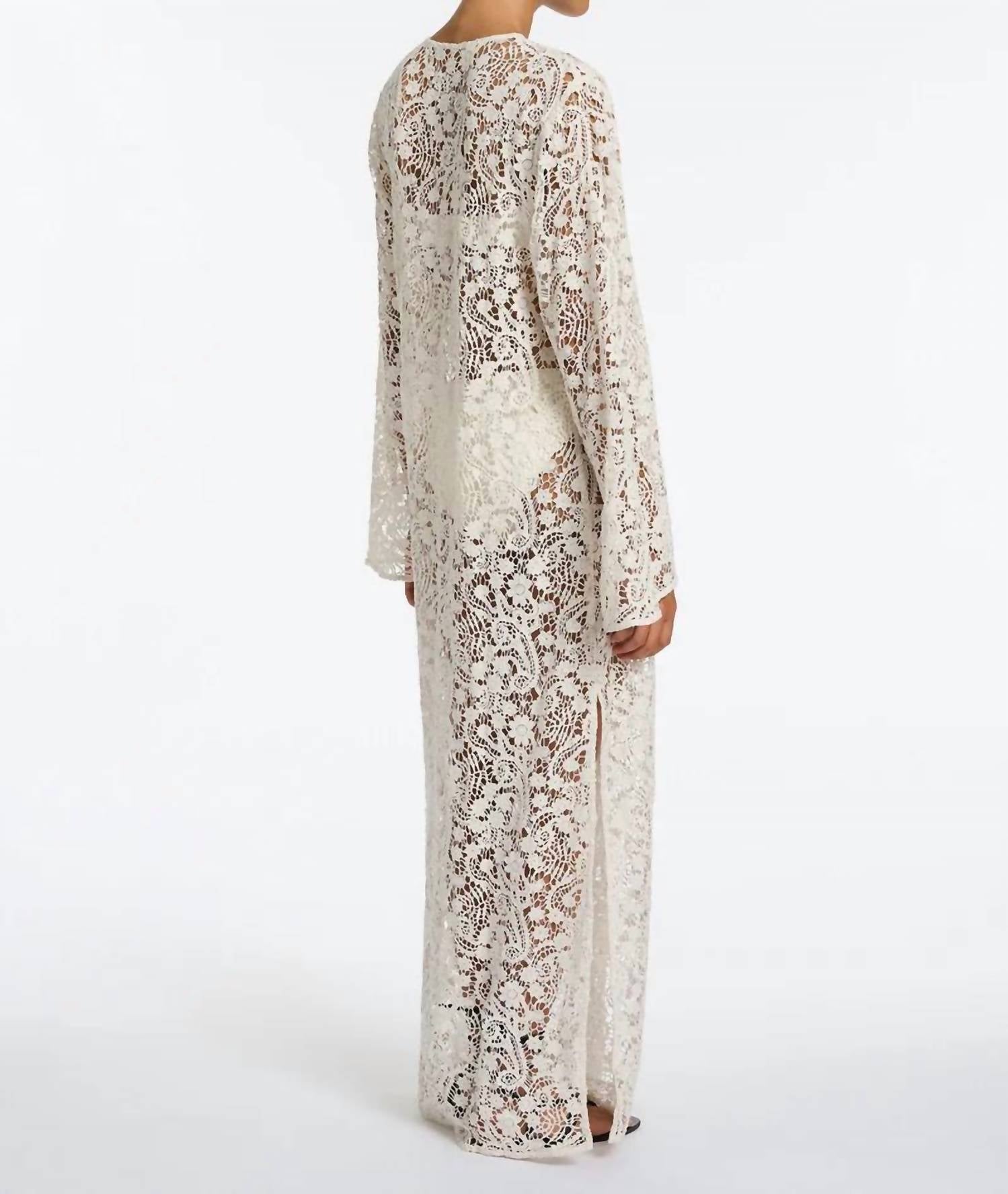 JETS Velana Lace Maxi Kaftan Cover Up in cream - women's dress - view 4