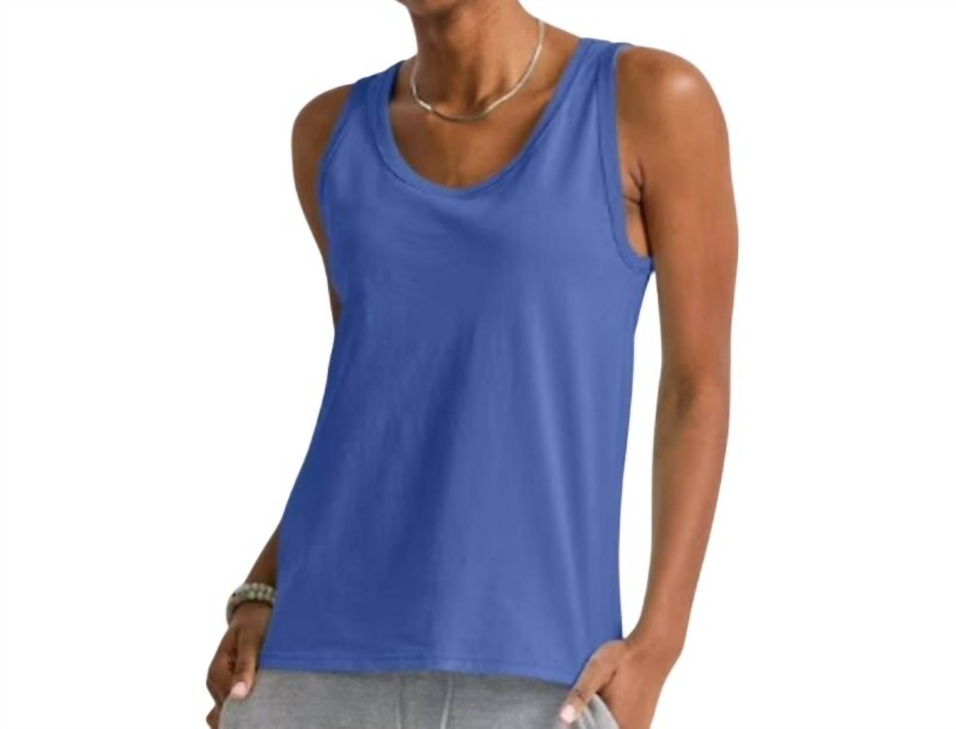 Hanes Women's Cotton Tank Tops - 4-Pack in blue navy black purple - women's tank top - alternate view