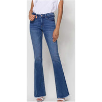 Vervet By Flying Monkey - Mid Rise Mini Flare Denim Jeans