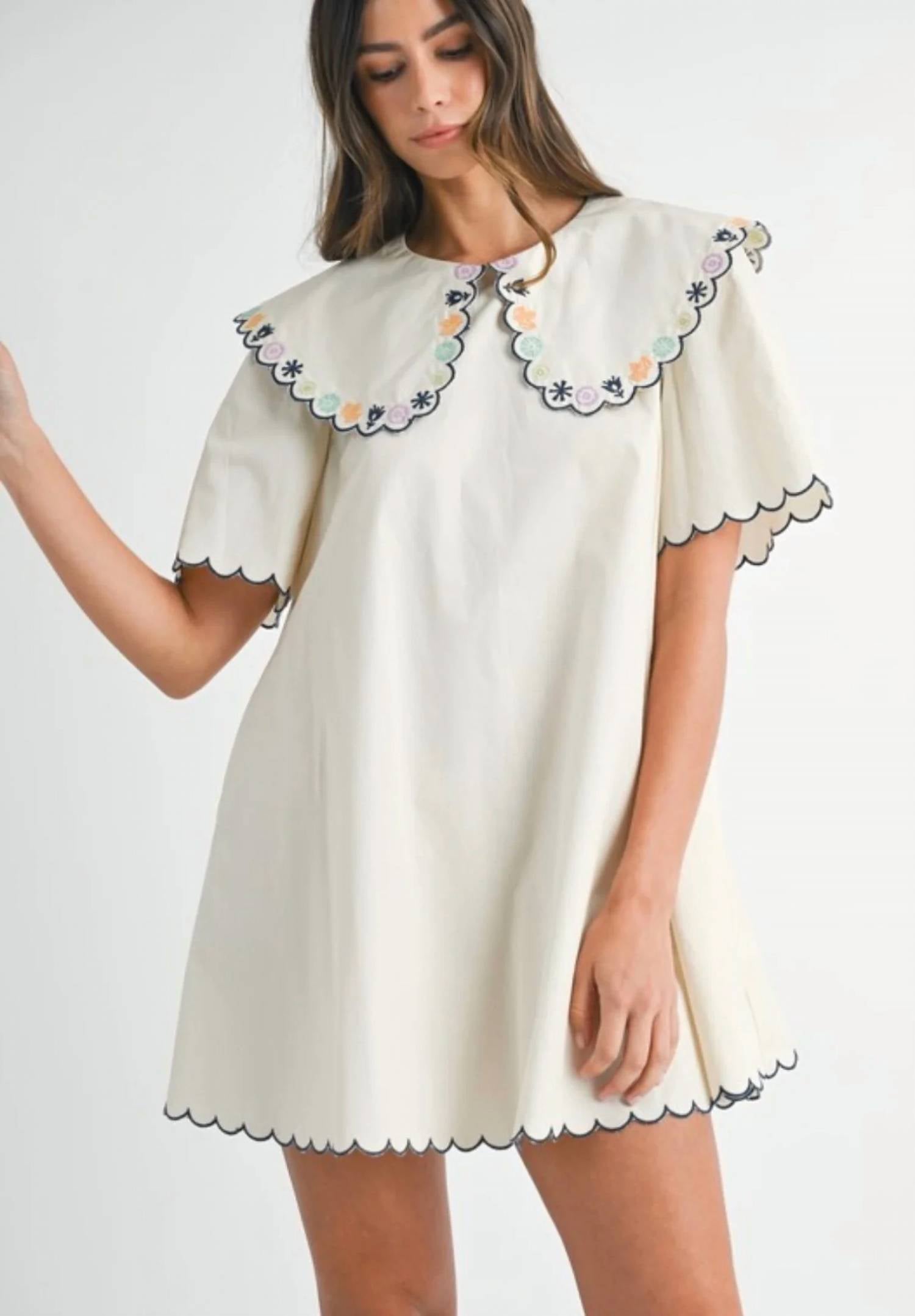 Mable - Peter Pan Collar Mini Dress