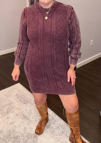 Dex - Perfect Cable Knit Sweater Dress