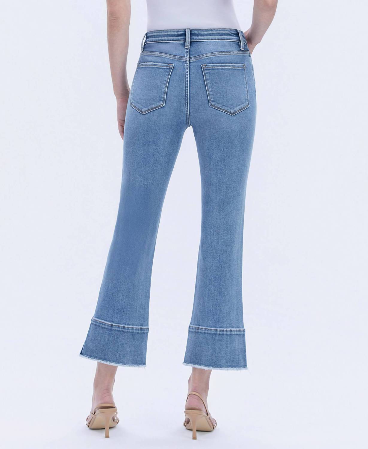 Flying Monkey - High Rise Trouser Slit Hem Kick Flare Jeans