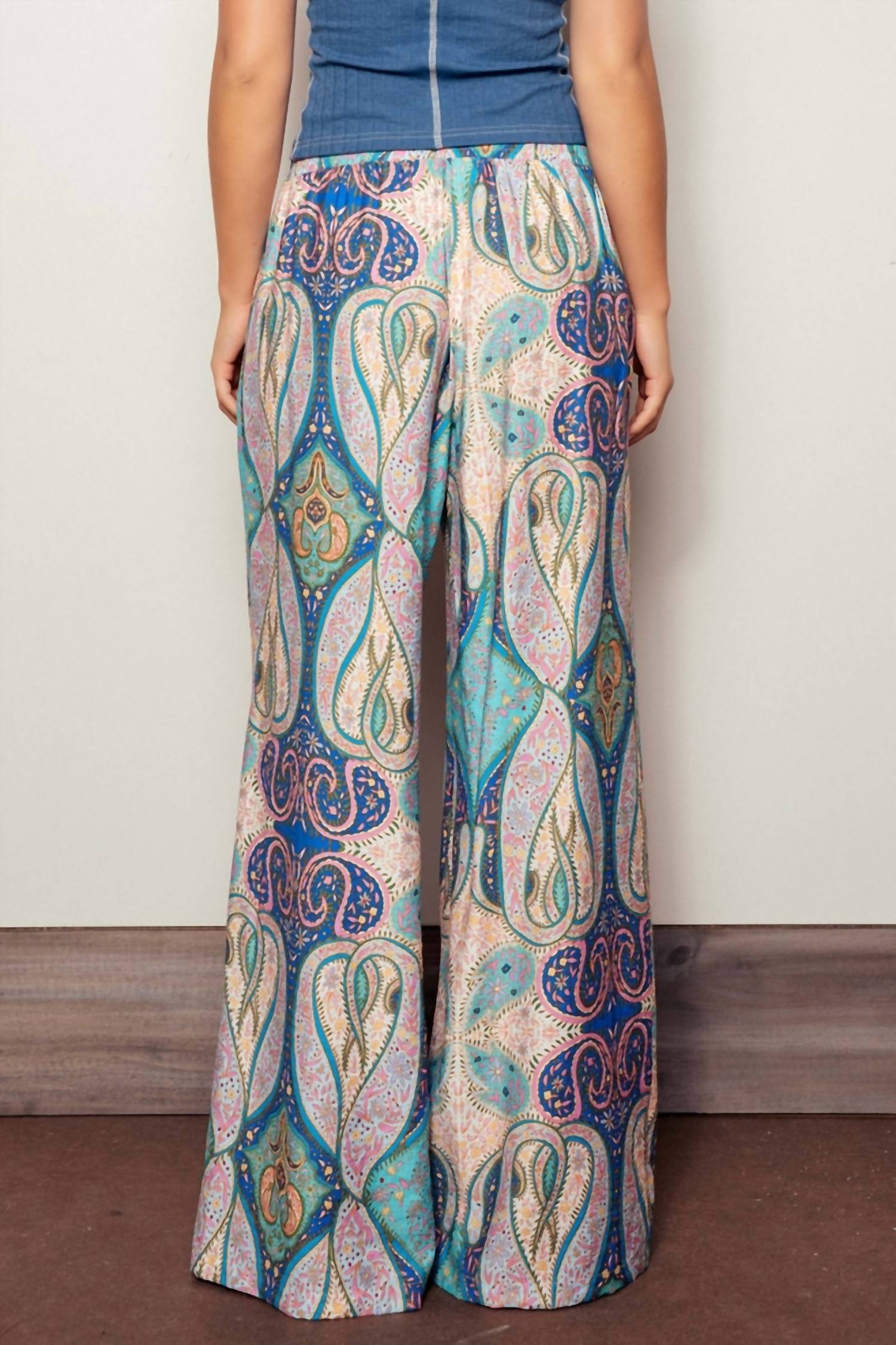 Urban Daizy - Paisley Print Wide-Leg Statement Pants