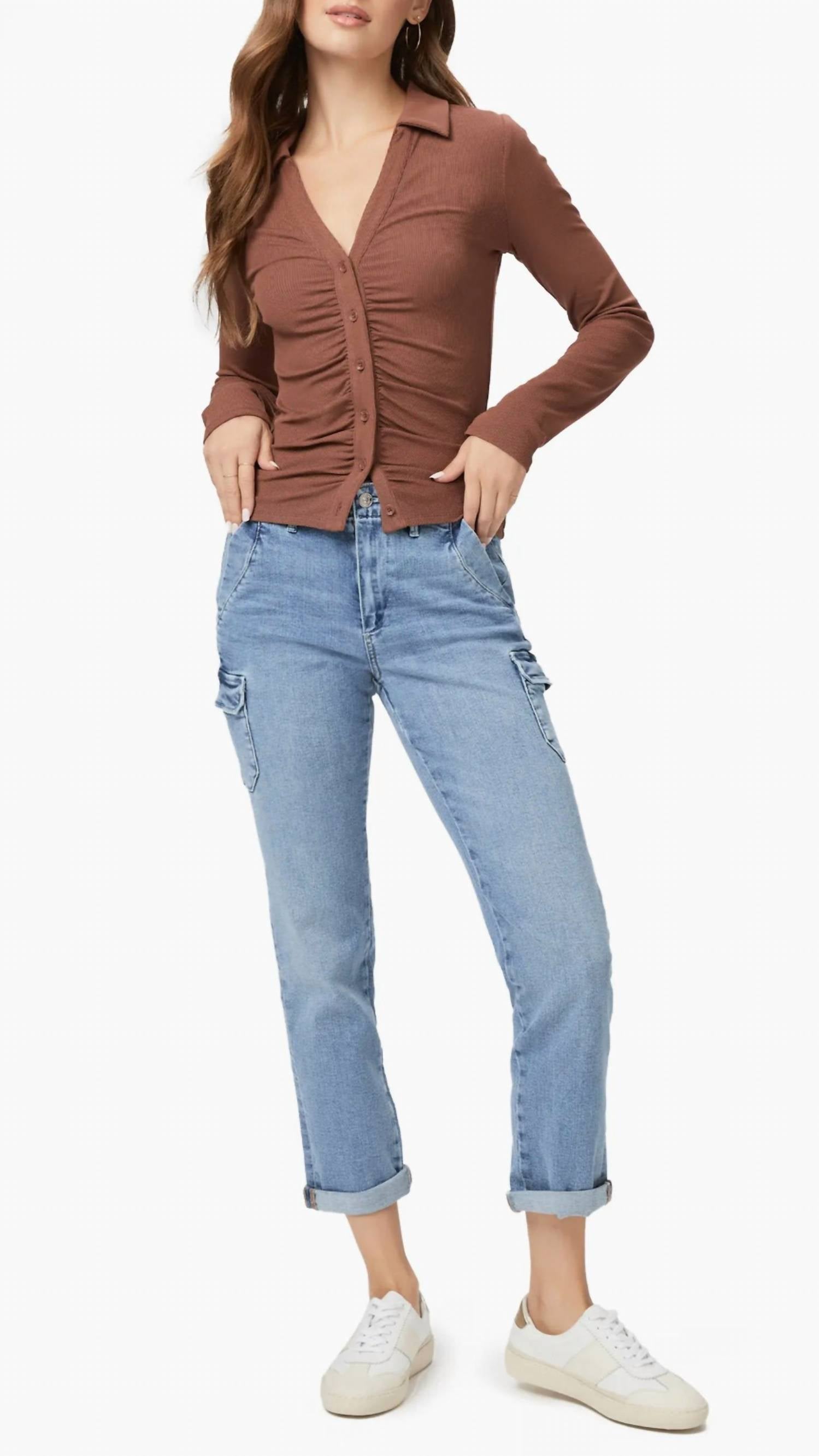 Paige - Drew Cargo Pocket Cuffed Ankle Jean