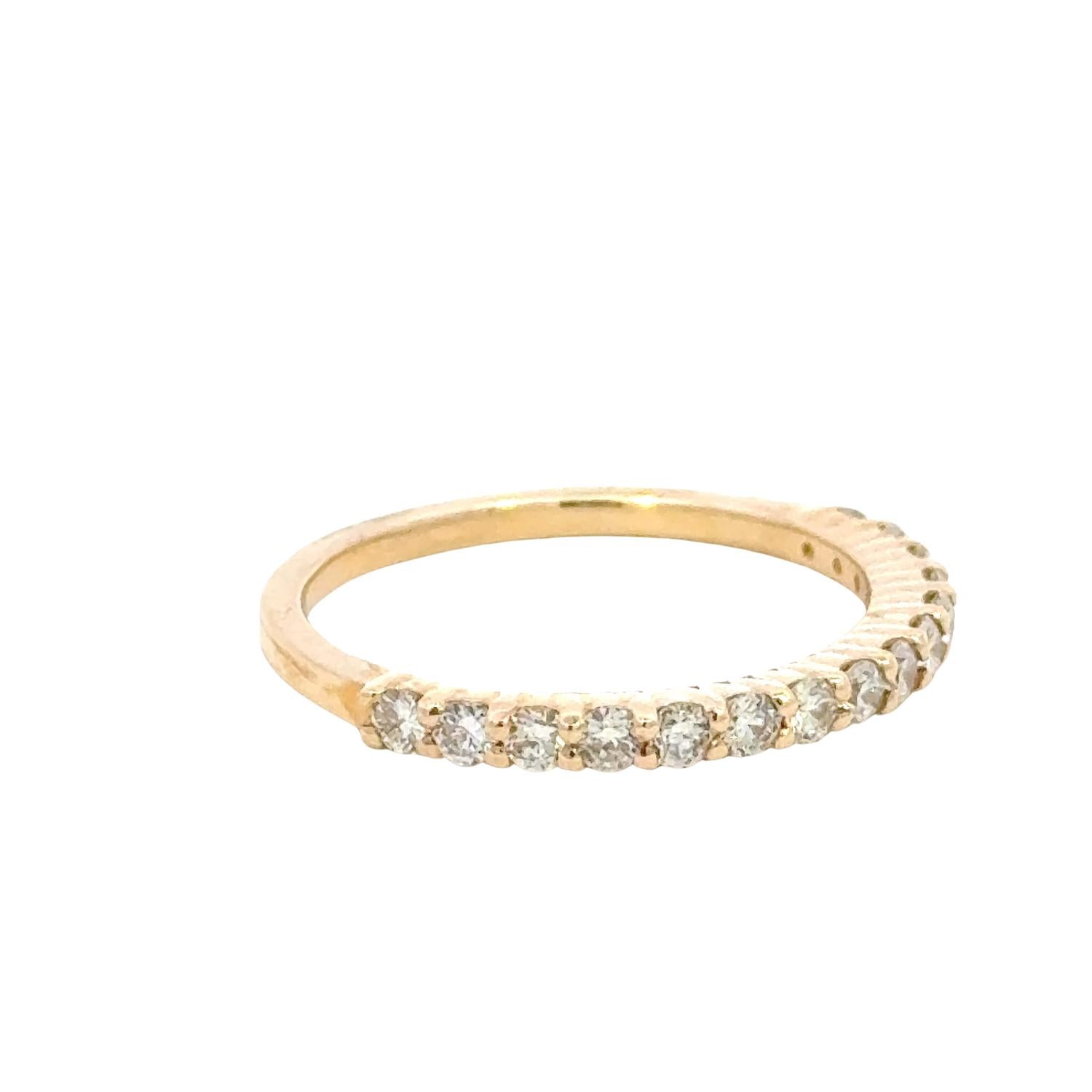 Aamiaa - 0.52 Carat Natural Diamond Half-eternity Band Ring - Size 6.5