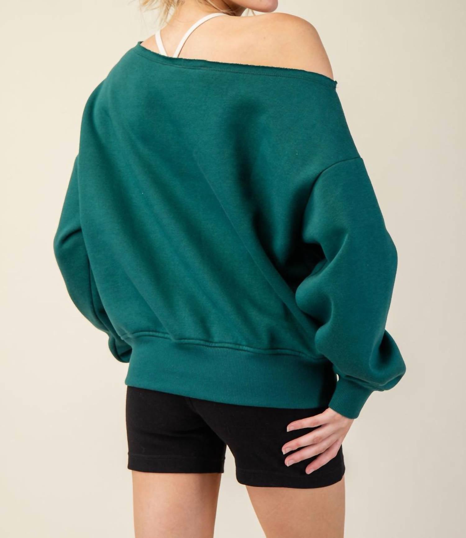 RAE MODE Right Where You Are Top in hunter green - women's sweater - alternate view