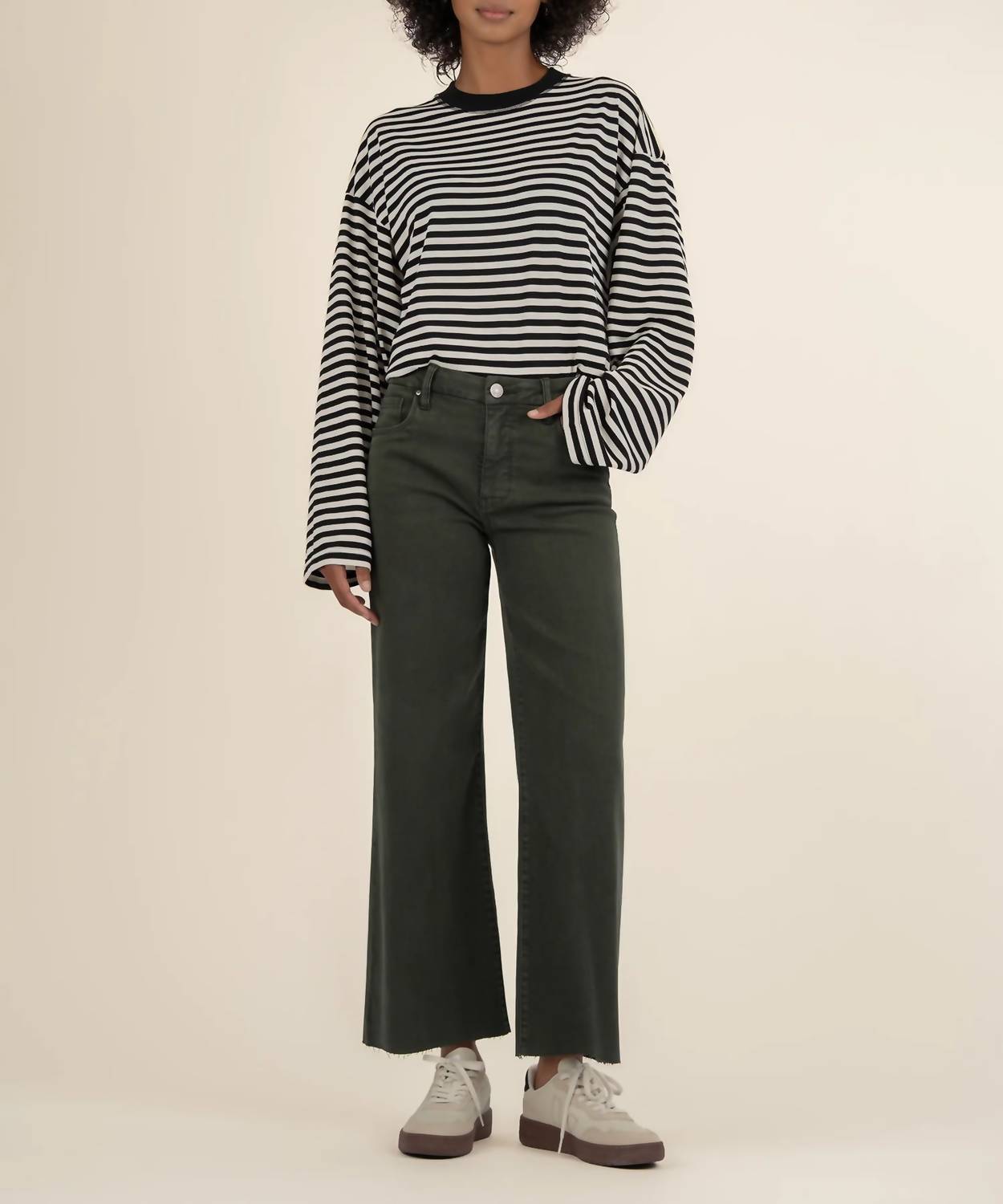 KUT FROM THE KLOTH Meg Wide Leg Jean in sherwood forest - women's jeans