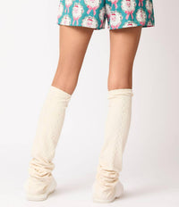 Peach Love - Satin Santa & Bow Prints Pajama Set