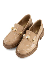 Andrea Women's Platform Loafer in beige - women's flats - view 4