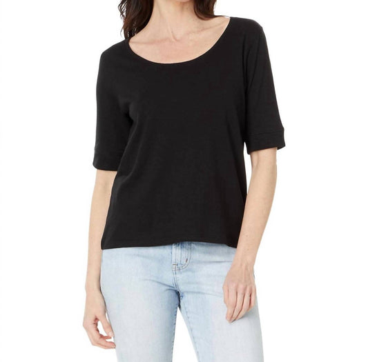 Lilla P - Women's Elbow Sleeve Ballet Neck Top