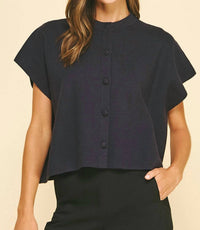 Pinch - Cap Sleeve Sweater Top