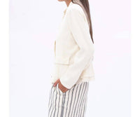 Baci - Cotton Linen Blend Raw Edge Layered Jacket