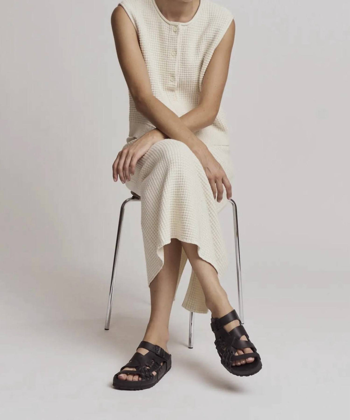 Grade & Gather - Texture Knit Buttoned Vest