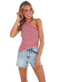 Le Lis - Summer Nights Stripe One Shoulder Top